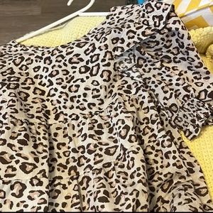 Women's leopard baby doll top